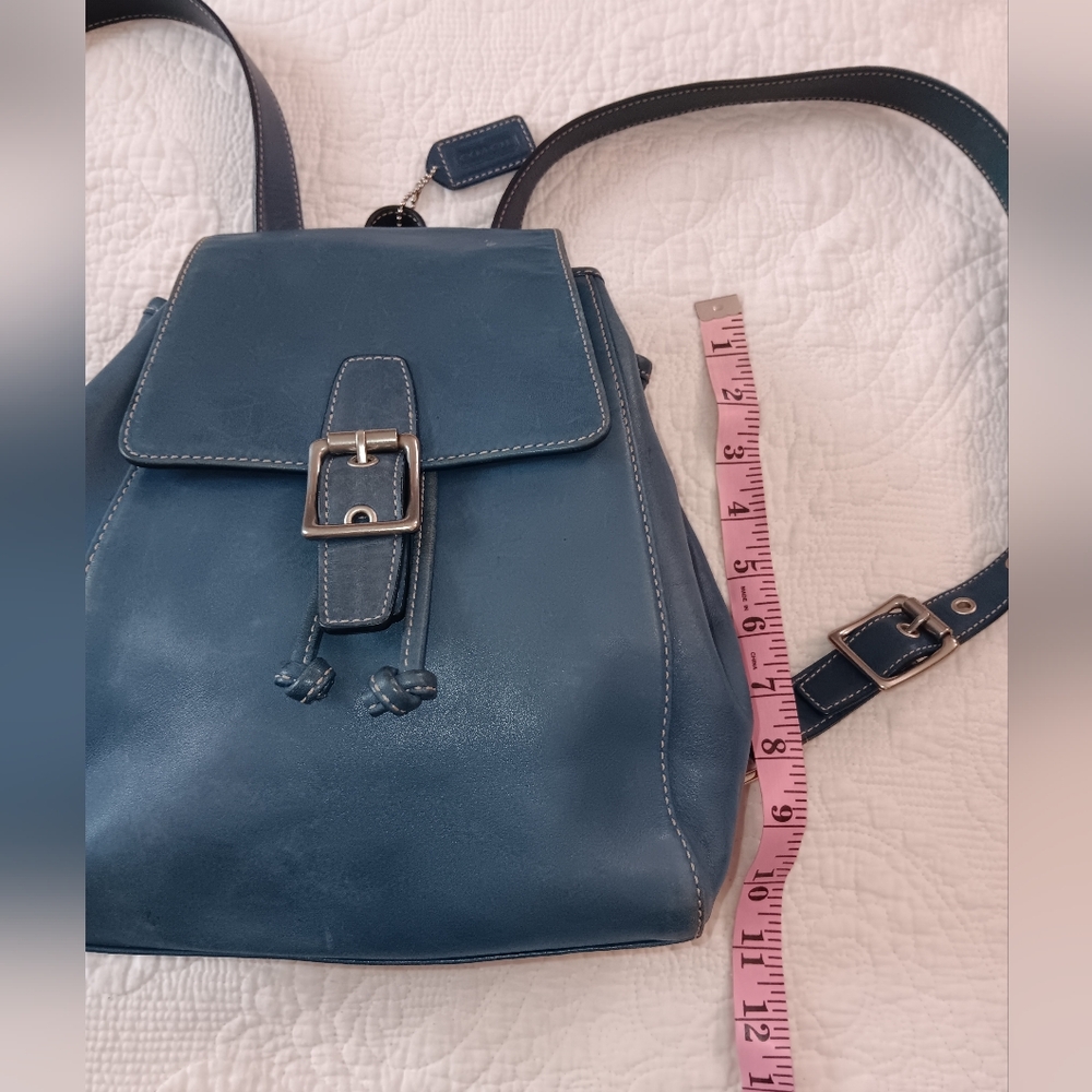 Coach Navy Leather Backpack - Picture 10 of 14
